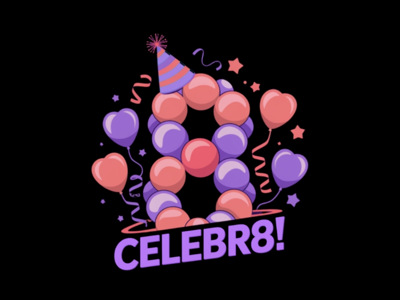 Celebr8! logo design by Marena
