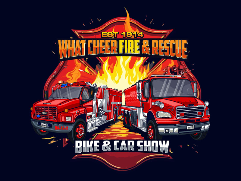 What Cheer Fire & Rescue Bike & Car Show logo design by Bibek Nag