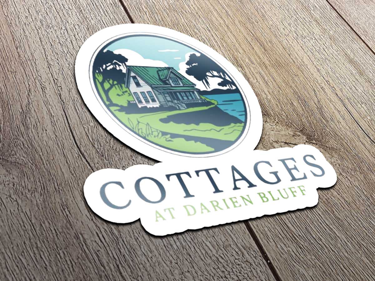 Cottages at Darien Bluff logo design by yondi
