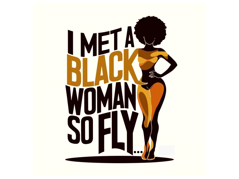 I Met A Black Woman So Fly... logo design by ruki