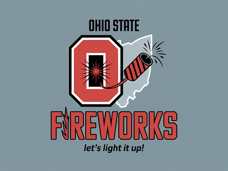 Ohio State Fireworks logo design by IamSoya